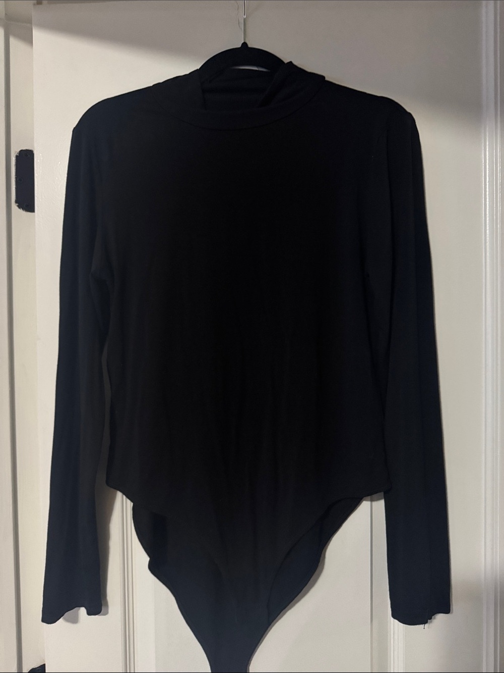 SHEIN Black Long-Sleeve Turtleneck Bodysuit